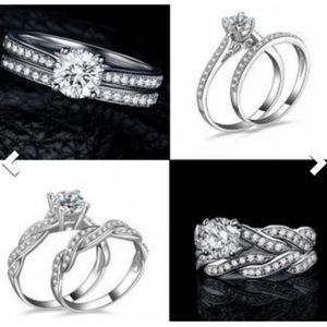 Sterling silver bridal sets with cubic zirconia